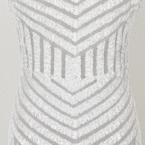 Dress the Population Tabitha Cap Sleeve Sequin Dress - M - Picture 3 of 11